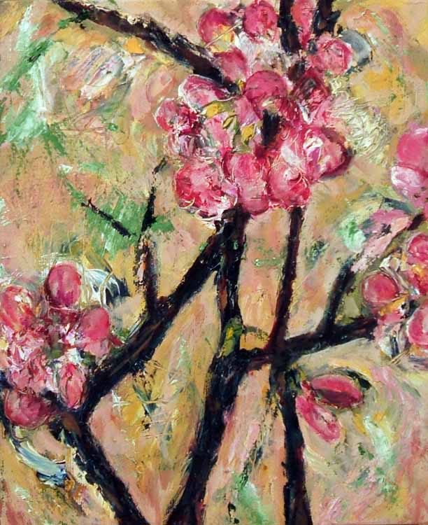 Cherry Blossom 4, oil painting on canvas Susan Livengood art