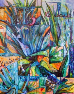 Xeriscape, oil painting on panels Susan Livengood artist