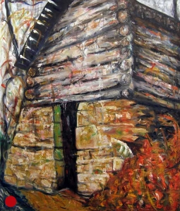 Potato Cellar A client saw my paintings of barns and asked me to do one of his potato cellar. This is one of a series from that photo. 62”x53” 2007