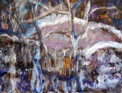 ES 2-27-26 - I had cataract surgery in Jan. The colors in late February were vivid and subtle. acrylic on paper 22 x 30 - 2026